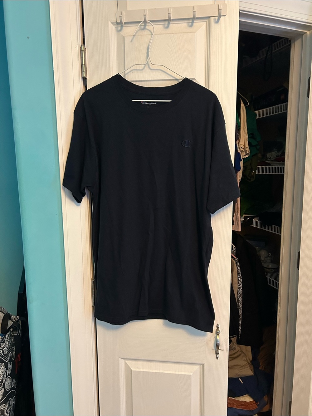 Champion navy blue Short Sleeve Tee with Embroidered Logo